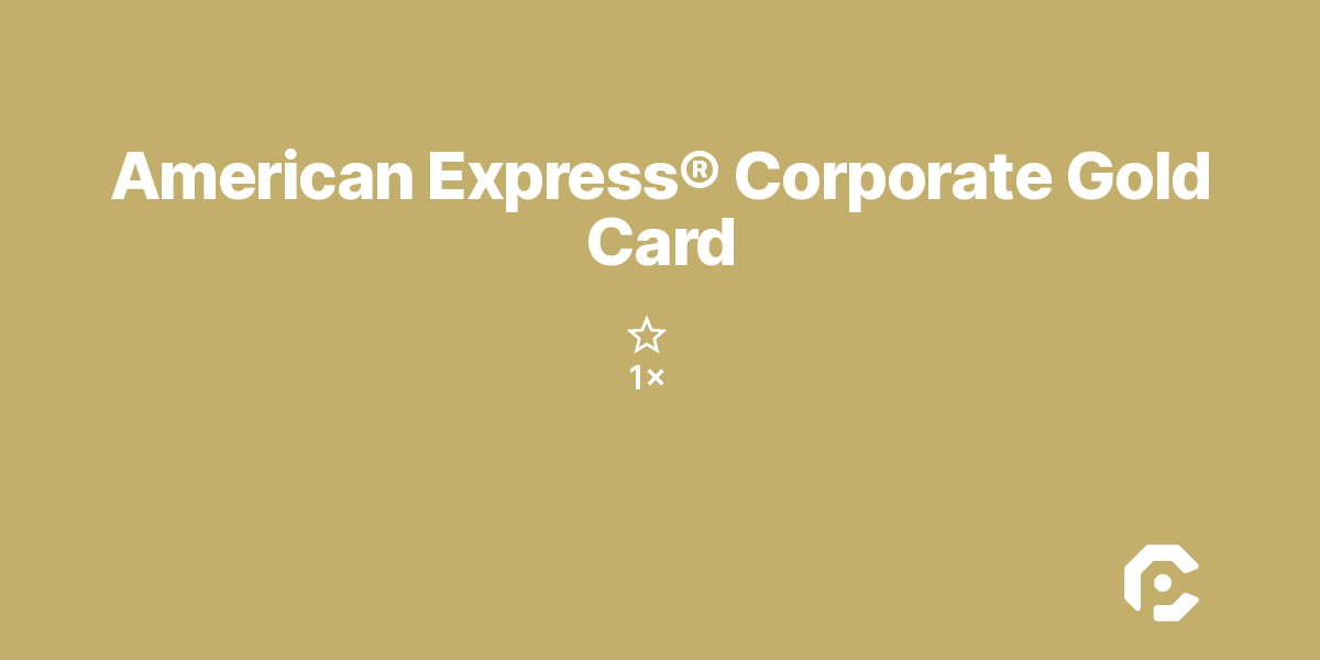 American Express® Corporate Gold Card