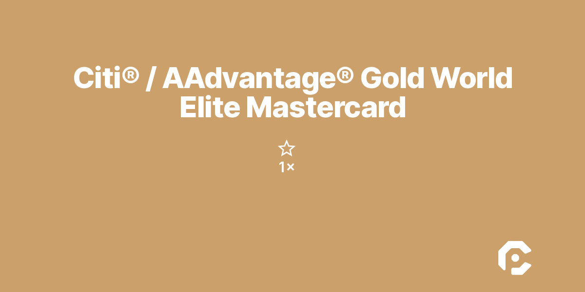 Citi® / AAdvantage® Gold World Elite Mastercard