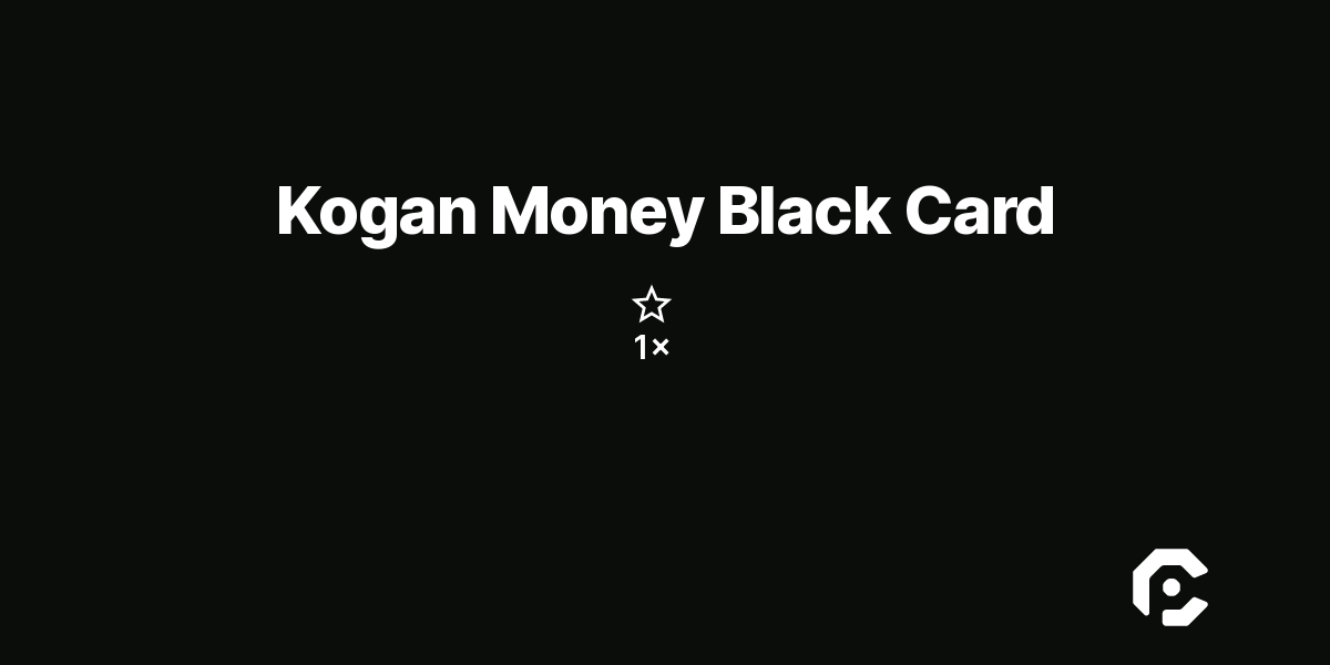 Kogan Money Black Card