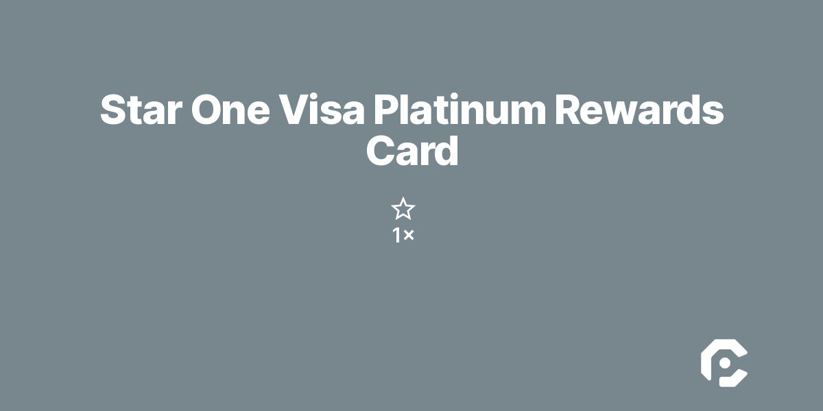 Star One Visa Platinum Rewards Card