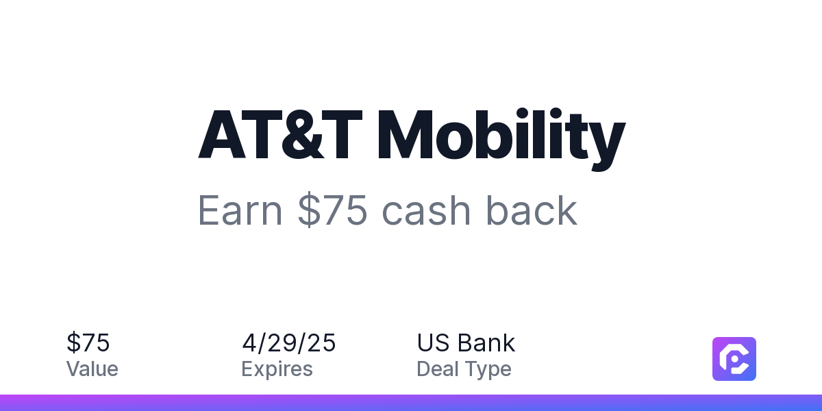AT&T Mobility: Earn $75 cash back | CardPointers