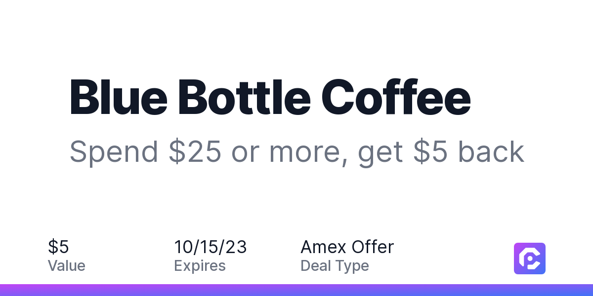 Blue Bottle Coffee Discounts and Cash Back for Everyone