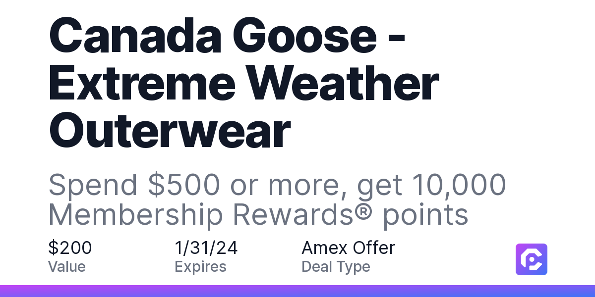 Canada goose 2025 american express