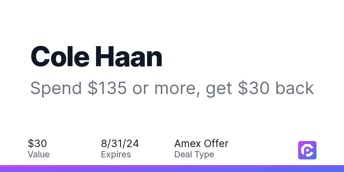 Cole haan coupon best sale