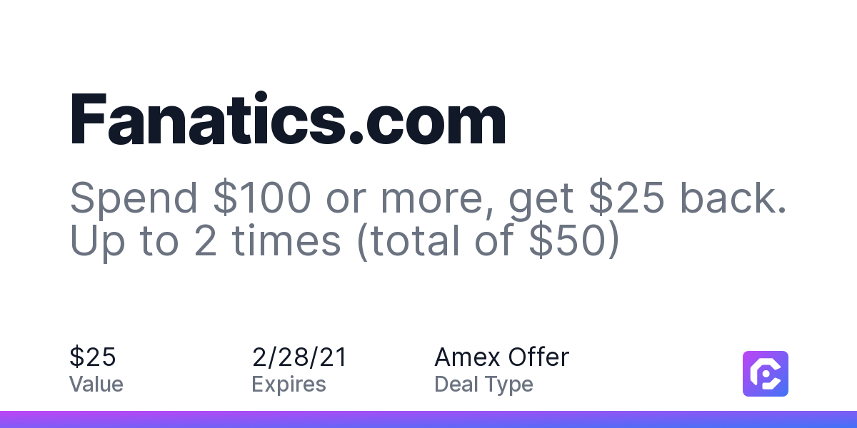 Fanatics $100 eGift Card - (Email Delivery)