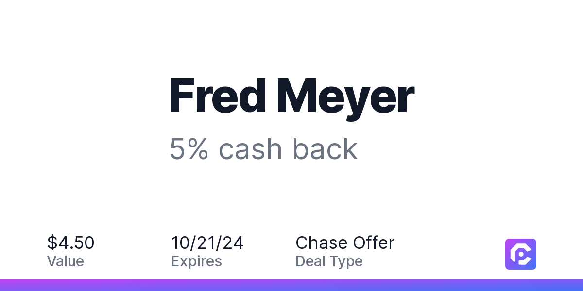 Fred Meyer 5 cash back CardPointers