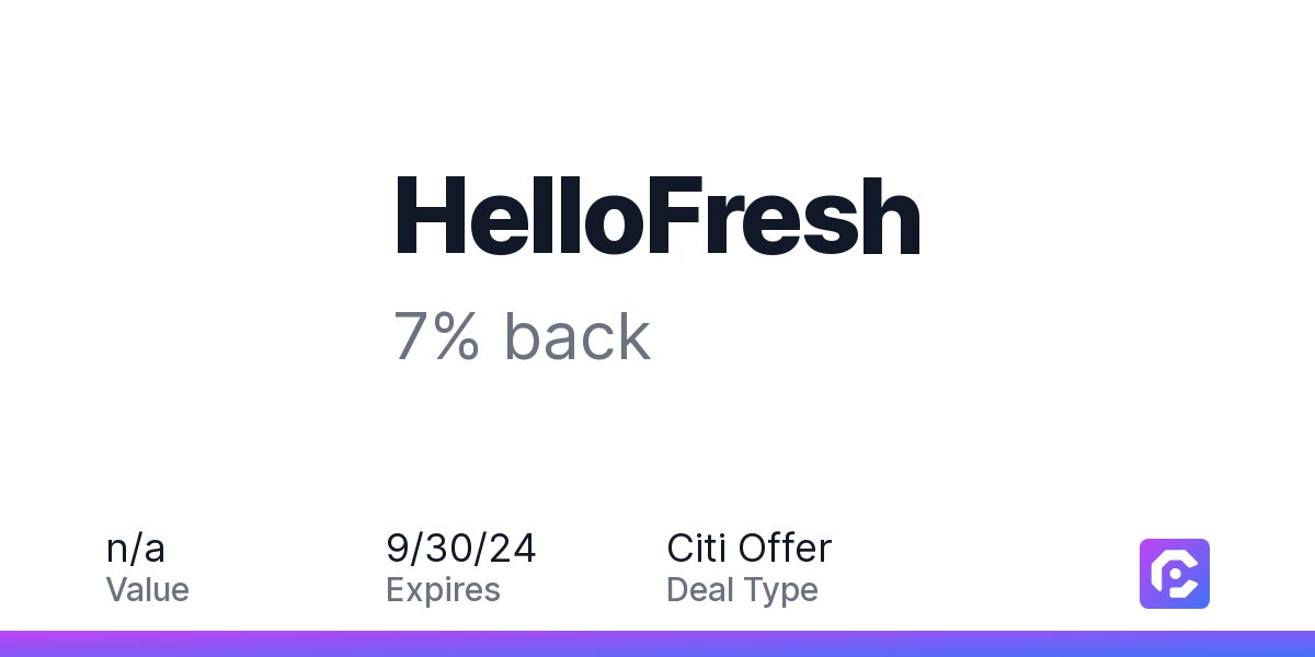 HelloFresh 7 back CardPointers