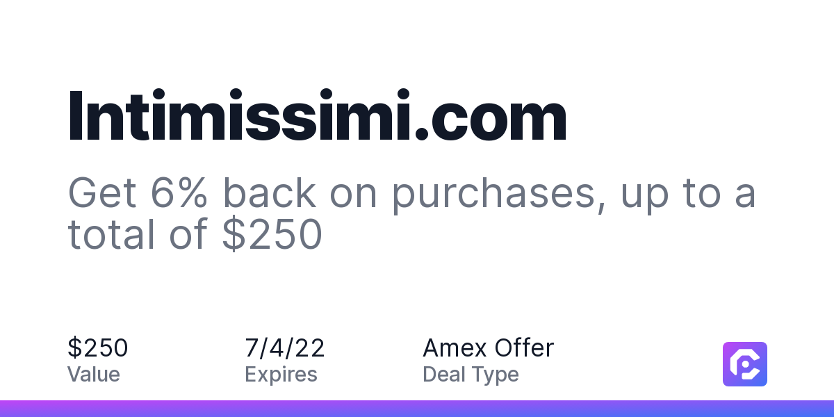 Intimissimi.com: Get 6% back on purchases, up to a total of $250