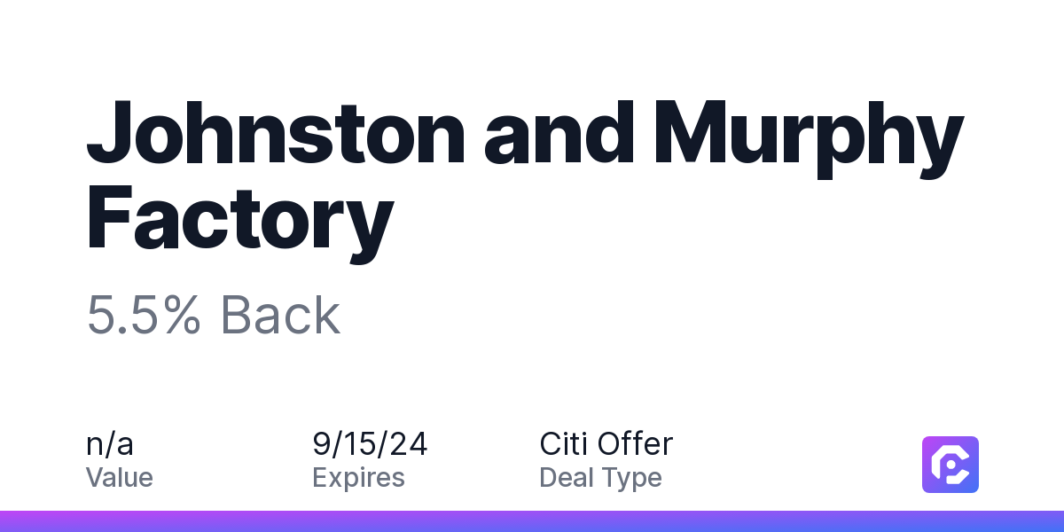 Johnston and Murphy Factory 5.5 Back CardPointers