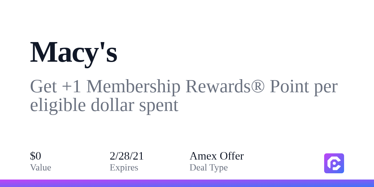 Macys sales amex offer