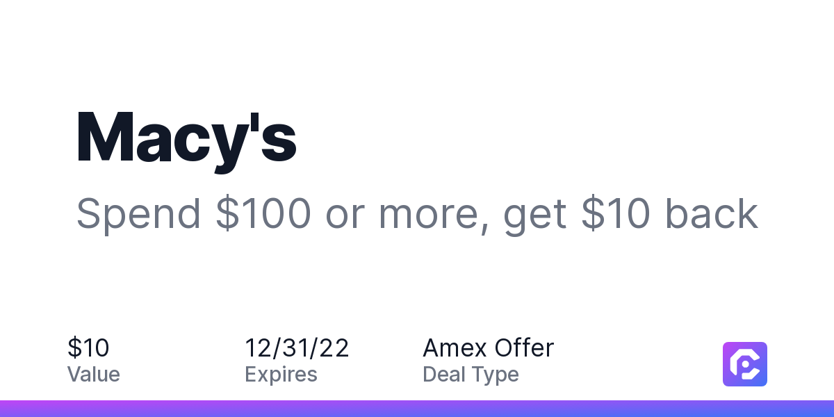 Amex cheap macy offer