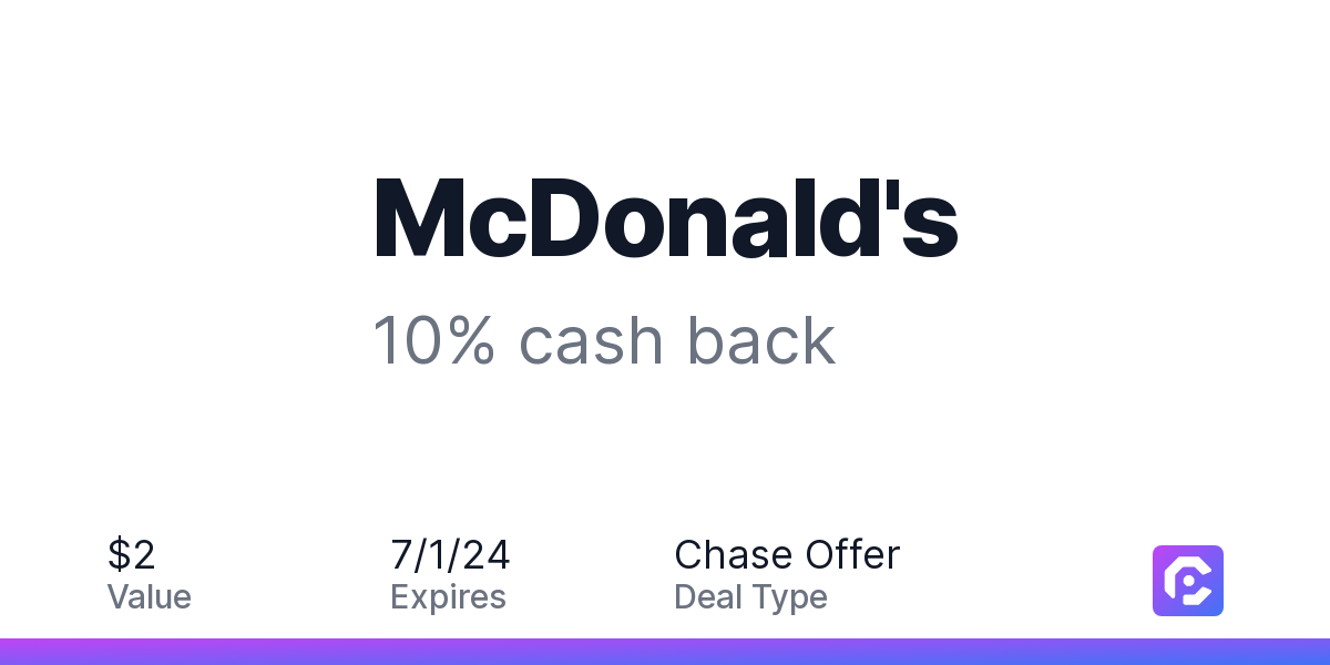 Mcdonalds 10 Cash Back Cardpointers