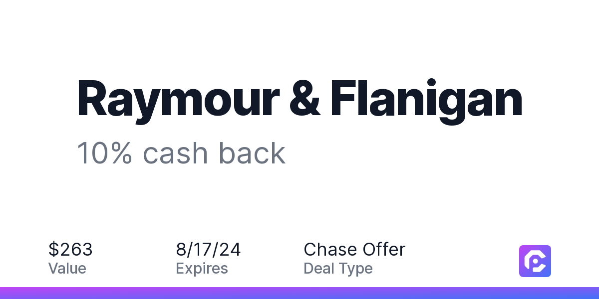 Raymour & Flanigan 10 cash back CardPointers