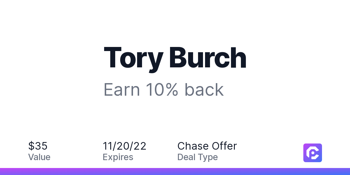 Tory Burch: Earn 10% back | CardPointers