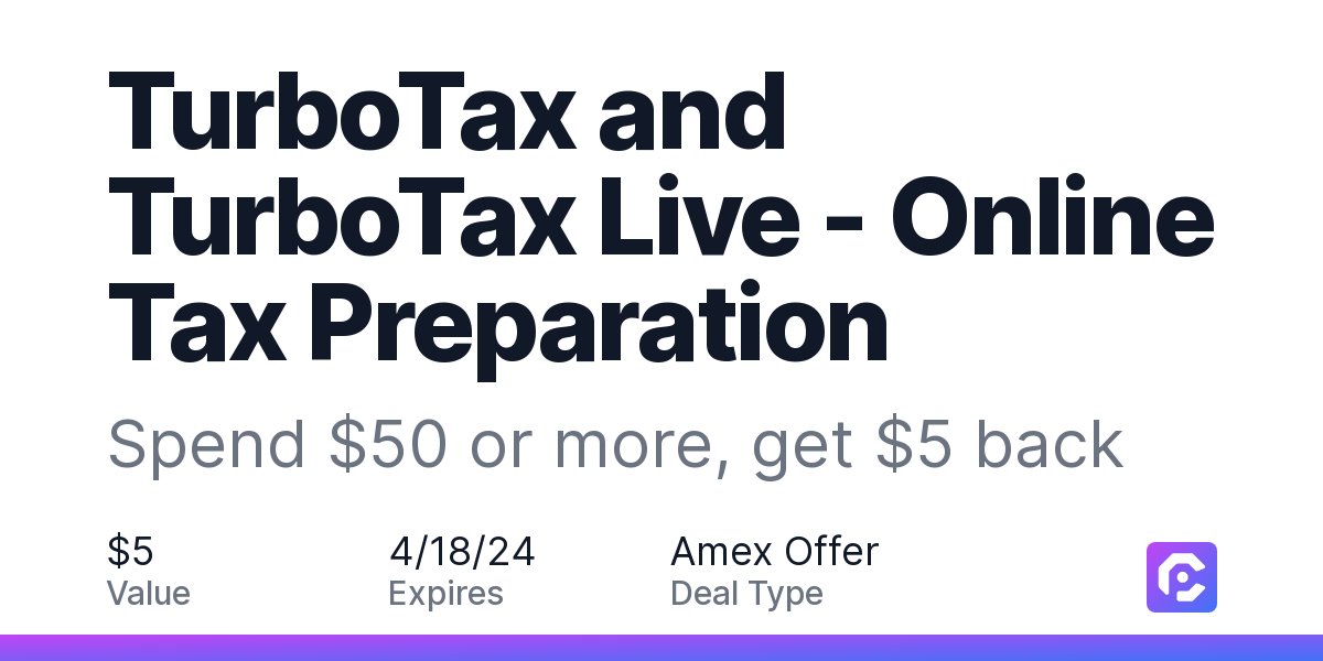 Turbotax And Turbotax Live Online Tax Preparation Spend 50 Or More Get 5 Back Cardpointers