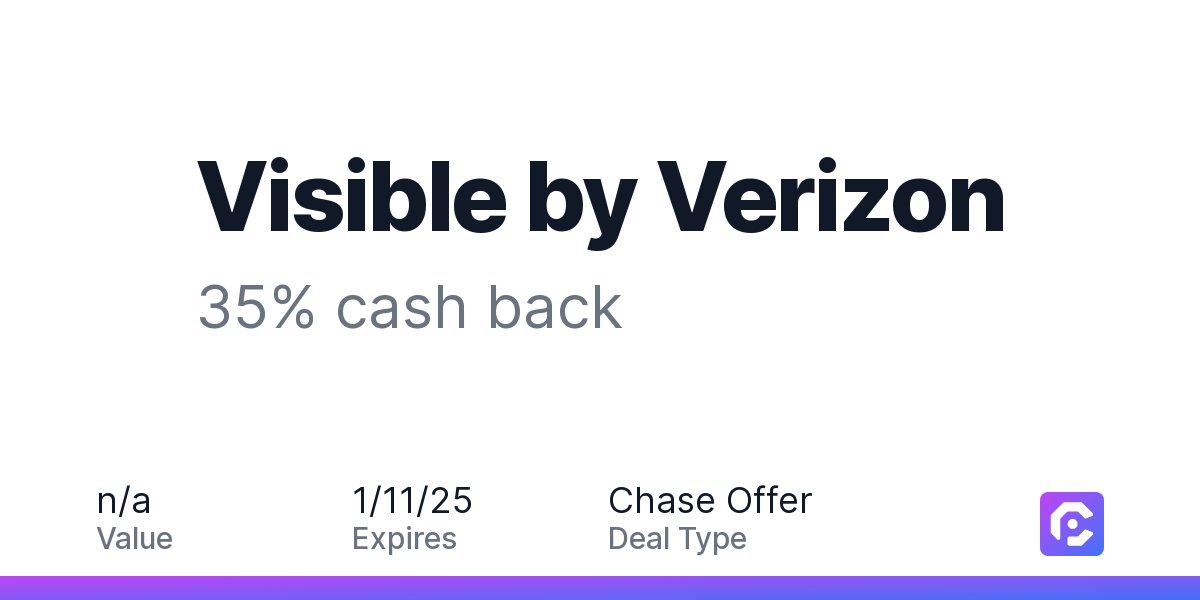 Visible by Verizon: 35% cash back | CardPointers